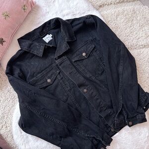 Princess Polly Oversized Black Denim Jacket S/M